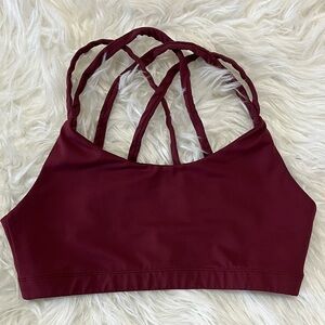 Crimson Strappy Sports Bra